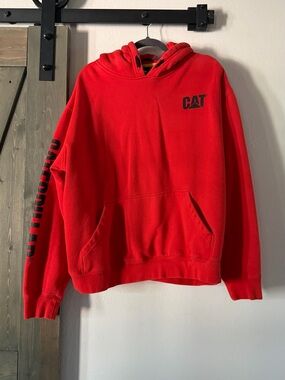 Caterpillar Red CAT Logo Hooded Sweatshirt